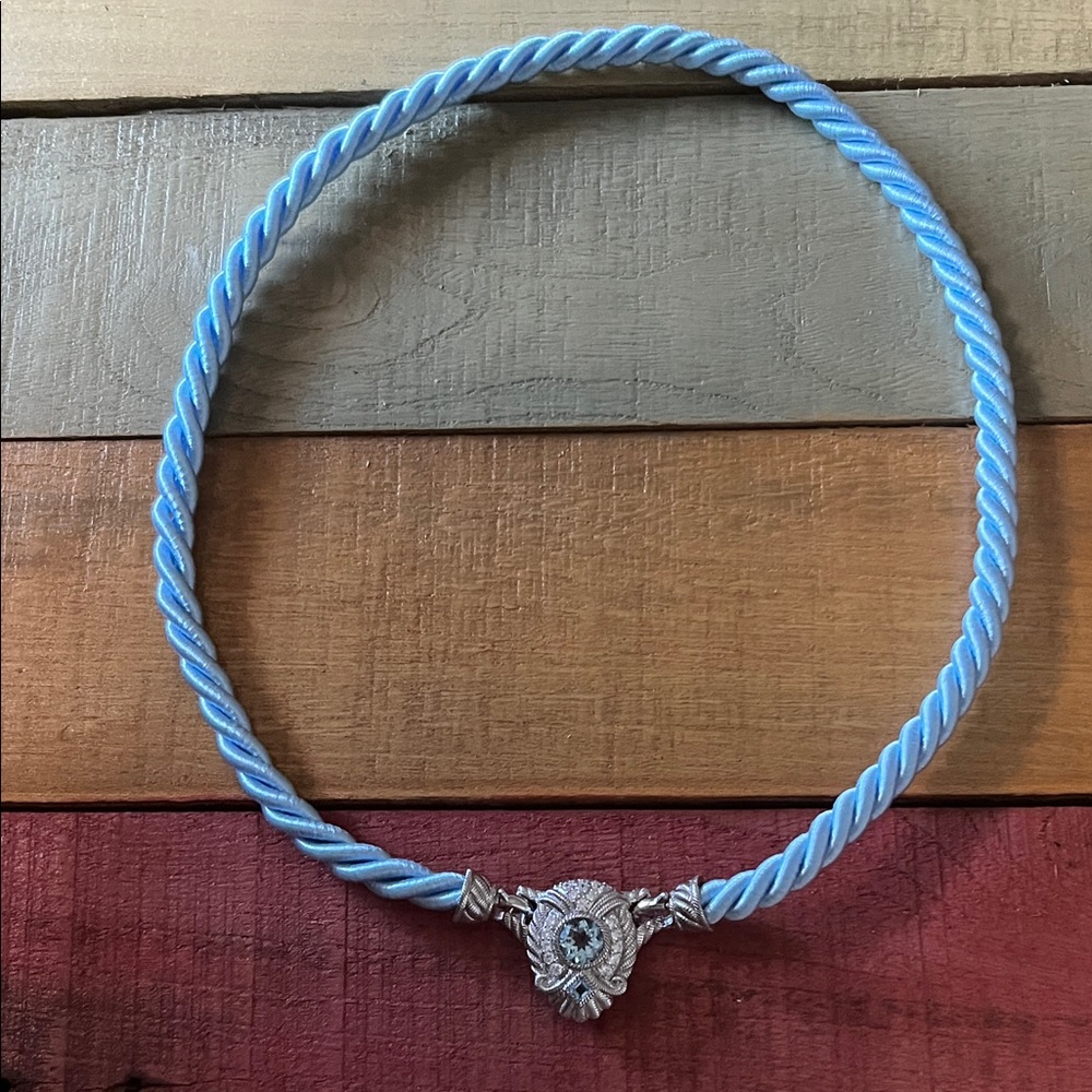 Vintage JUDITH RIPKA Collection Blue Topaz Diamonique Sterling Silver
